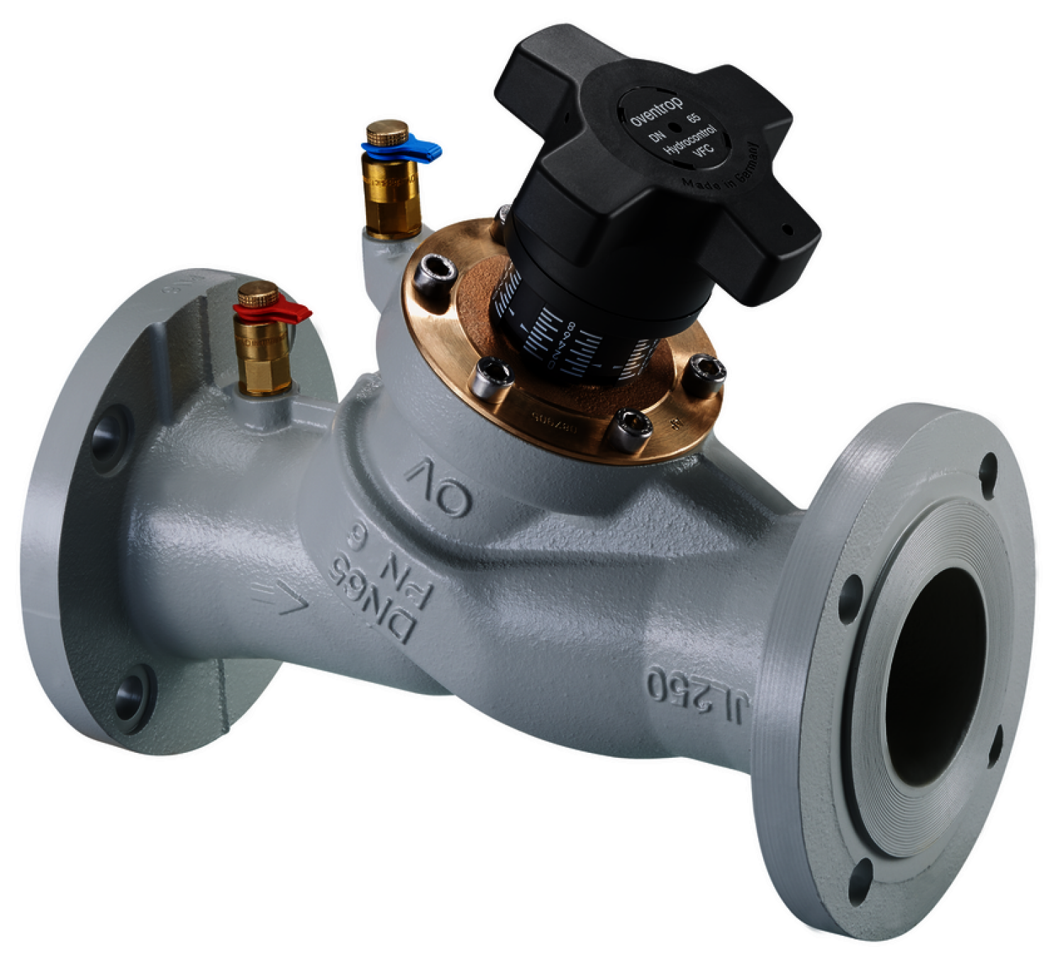 OVENTROP-Strangreg.Vent.Hydrocontrol VFC DN100, PN6, Flansch/DIN, 2 Meßvent.,GG25