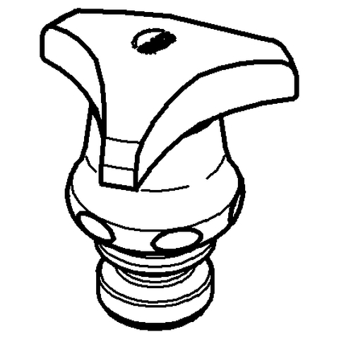 GROHE Oberteil 11105 mit Trecorn Griff Markierung rot 3/4" chrom