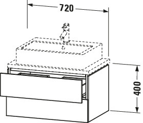 Duravit WTU f.Console Comp.L-Cube 400x720x477 2 Schubkästen, Betongrau Matt