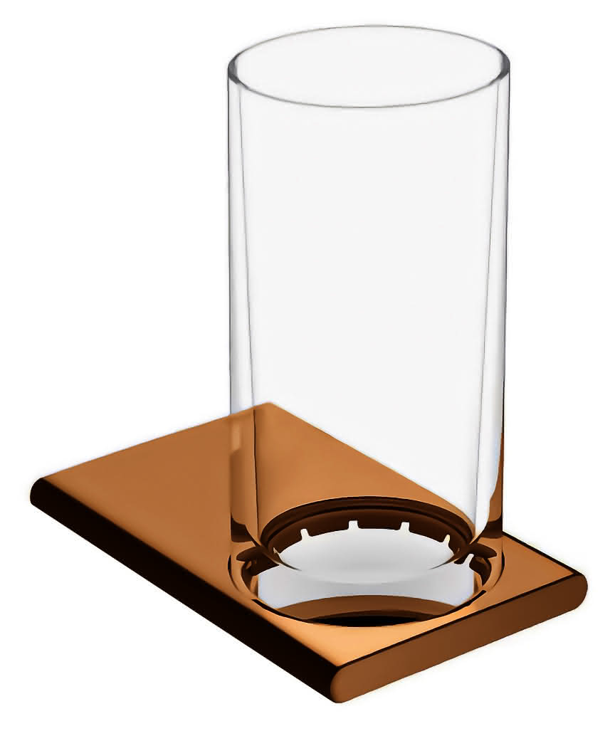 KEUCO Glashalter Edition 400 11550, kpl.mit Echtkristall-Glas, Bronze gebürstet