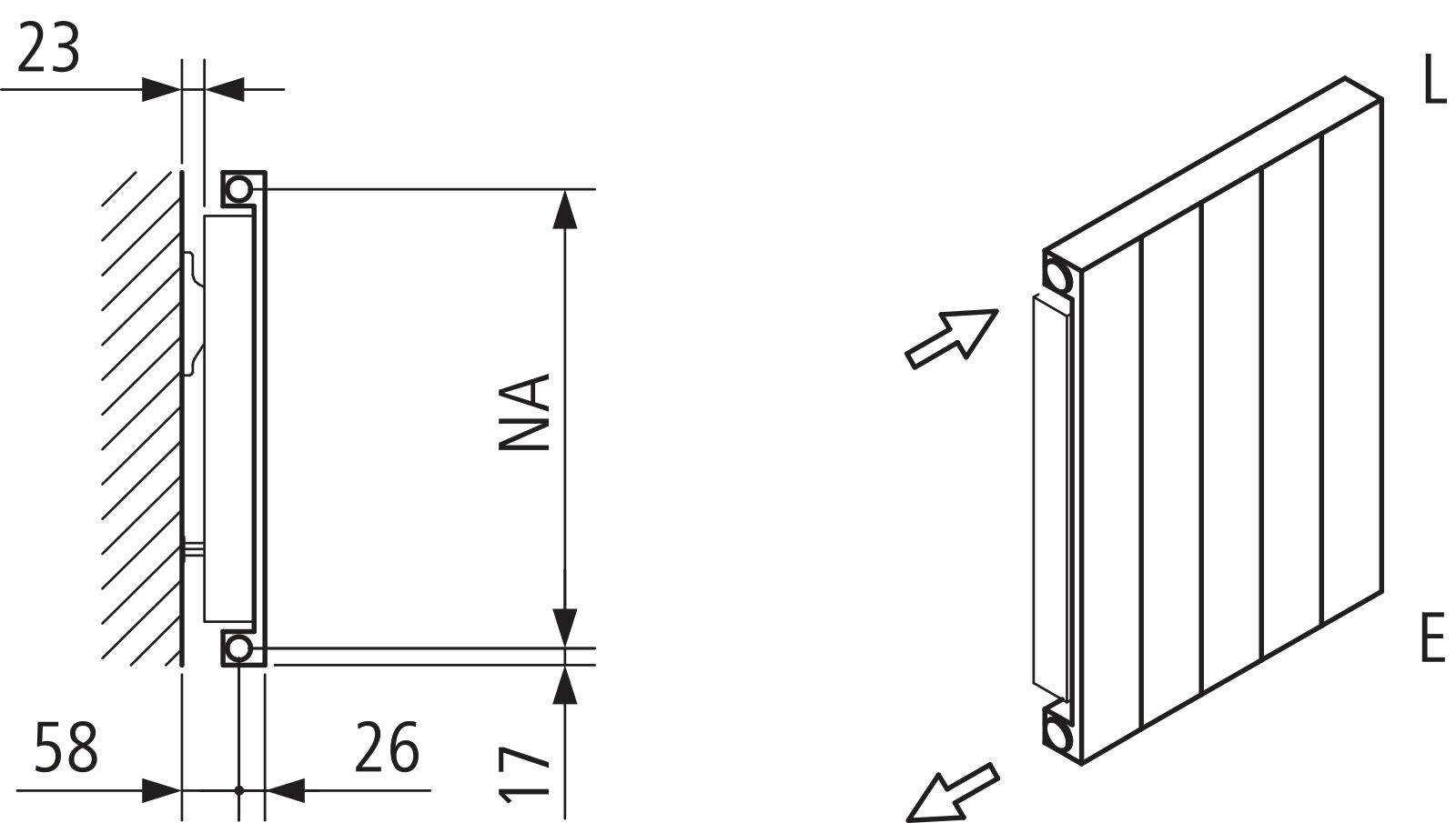 Kermi Heizwand HVN Typ11 BH1800x61x490 QN1218, RAL9016, 6 bar, ANB12