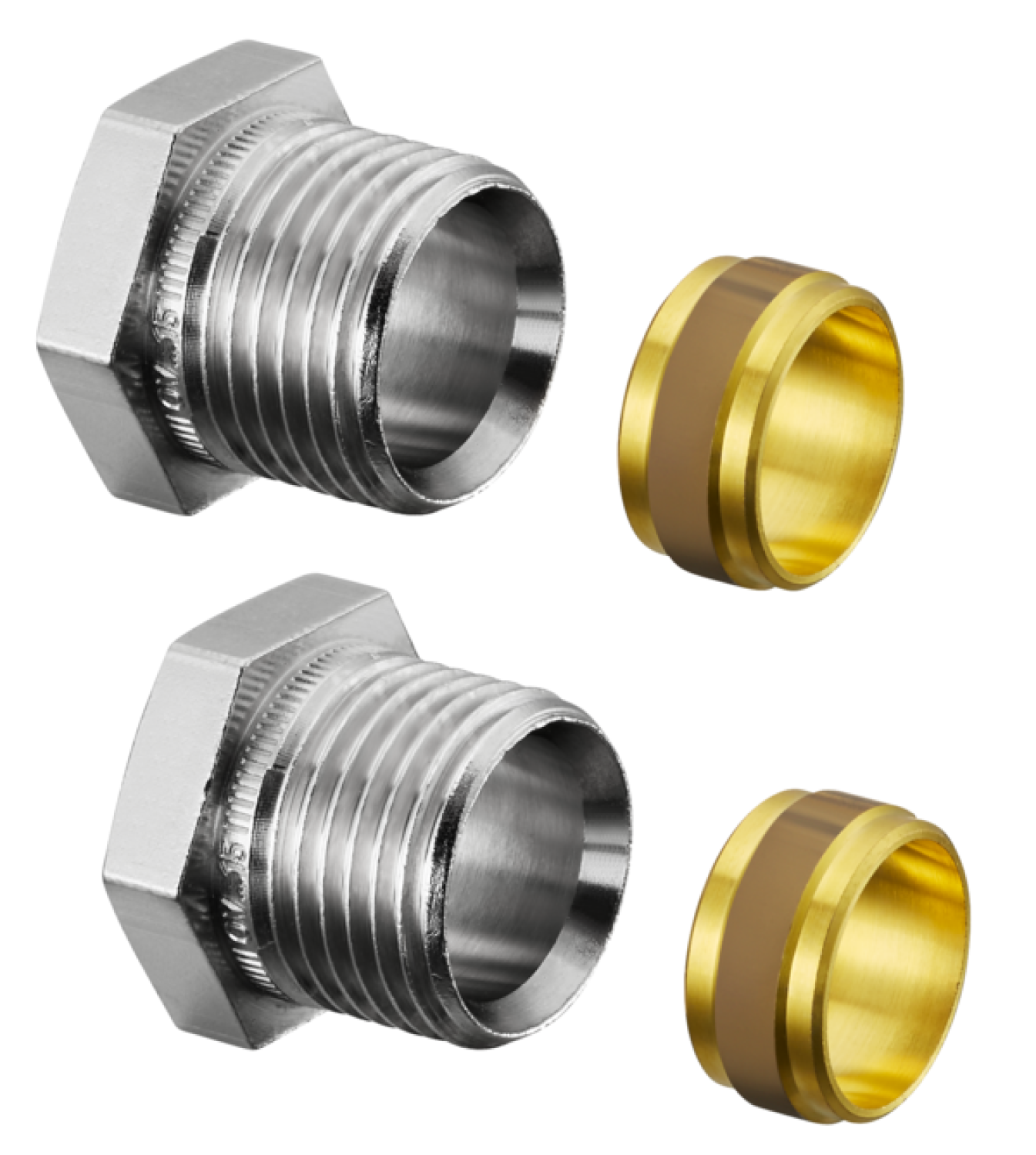 OVENTROP-Klemmringverschraubungen 2-fach Ofix CEP für Verbindungsrohr G1/2 x15mm