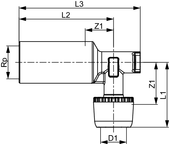 TECElogo-Ax Wandscheibe lang Dimension 16 x Rp 1/2", Siliziumbronze