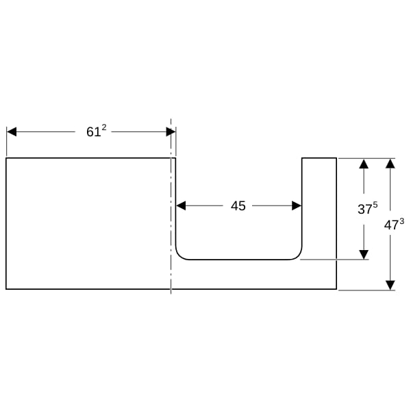 Geberit ONE WT-Platte, Ausschnitt re, für AWT 120x3x47cm, Eiche
