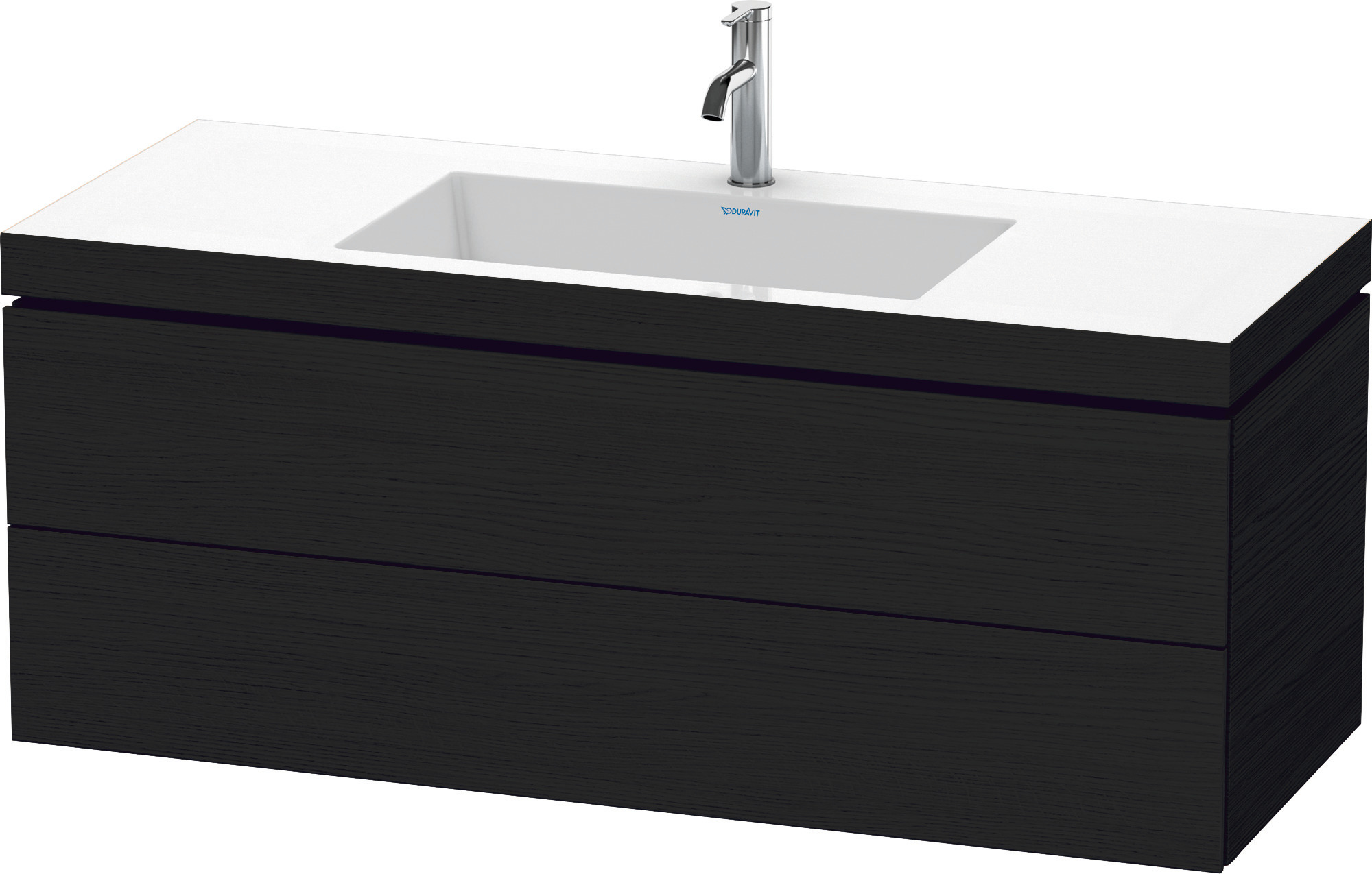 Duravit WTU L-Cube m. Vero Air 500x1200x480mm 1 HL, 2 SchKa, Eiche Schwarz