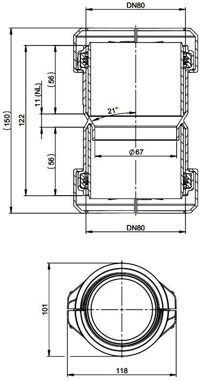 MHG KupplungsPCE, flex, DN 80 für Abgasleitung Atec