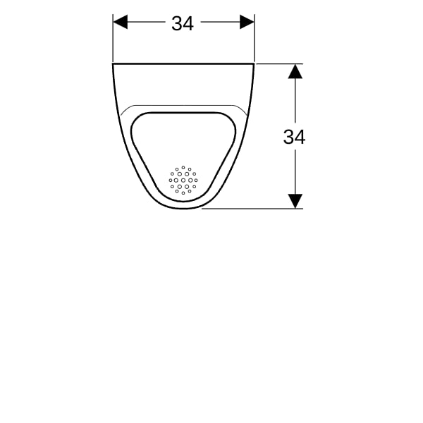 Geberit Alivio Urinal mit Ablaufsieb, Zul.hi. Abgang nach hinten oder unten, weiß Tect
