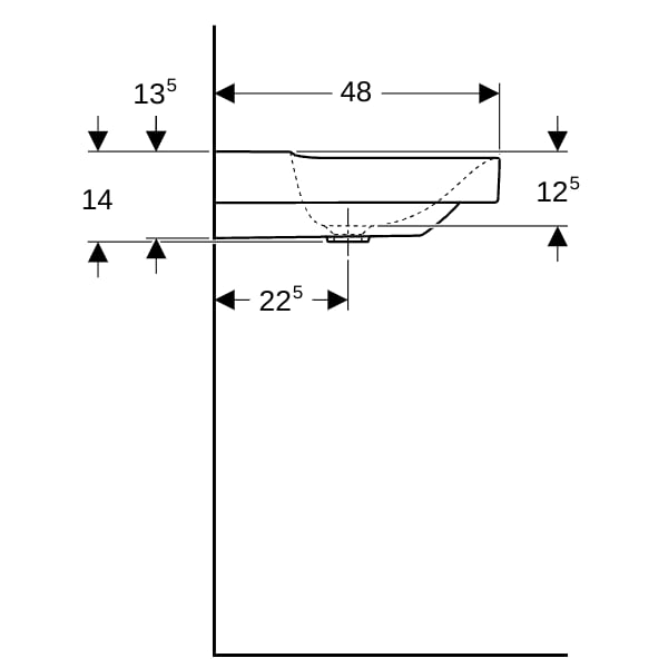 Geberit Xeno2 Waschtisch, 120x48cm m. Hl., o. Ül., weiß, KeraTect