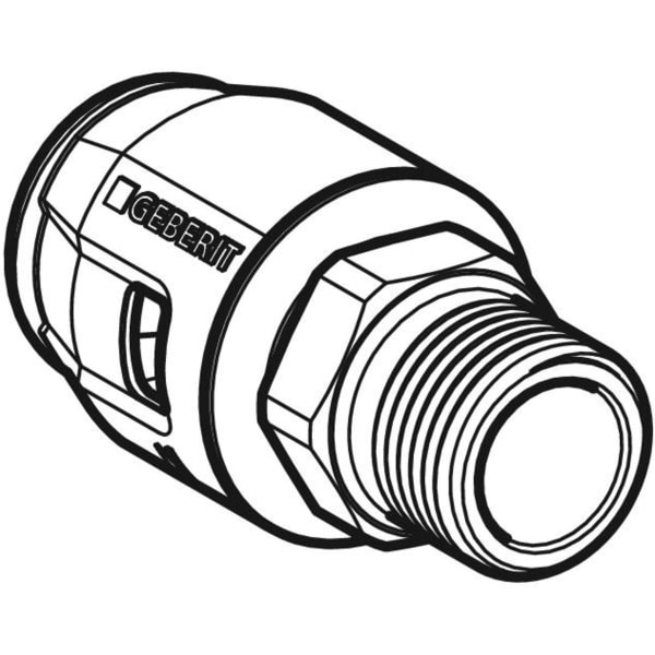 Geberit PushFit Übergang mit AG Rg d25-R3/4