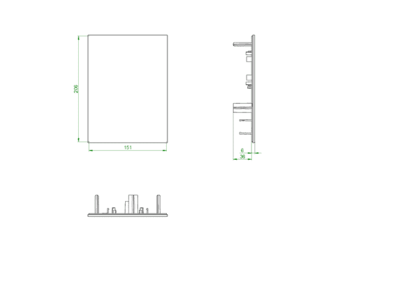 OVENTROP-Abdeckung für Unibox vario geschlossen, Echtglas weiß