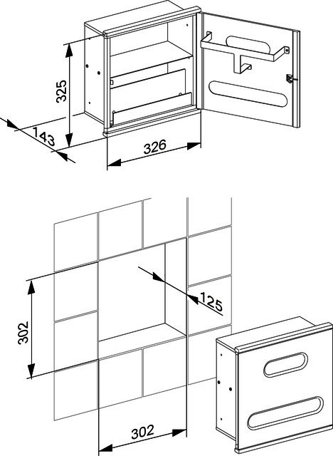 KEUCO Modul WT 3 Plan Integral 44977, verchromt/Aluminium, links angeschlagen