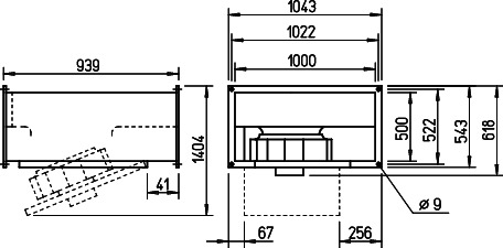 Helios KRD EC 560/100/50 B Kanalventilator EC 3-PH regelbar