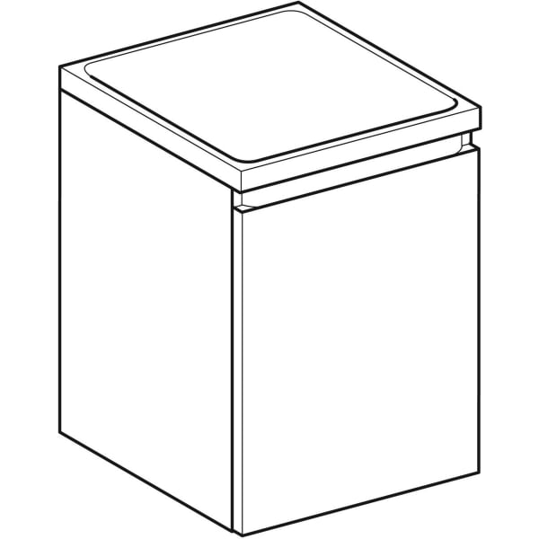 Geberit Renova Plan Seitenschrank, 1 Schubl. 40x55x44,5cm, Nussbaum hickory hell