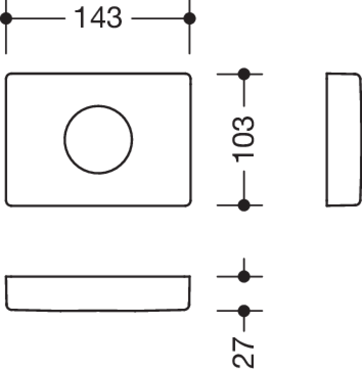 HEWI Hygienebeutelspender, B:143mm, H:103mm, T:27mm reinweiß