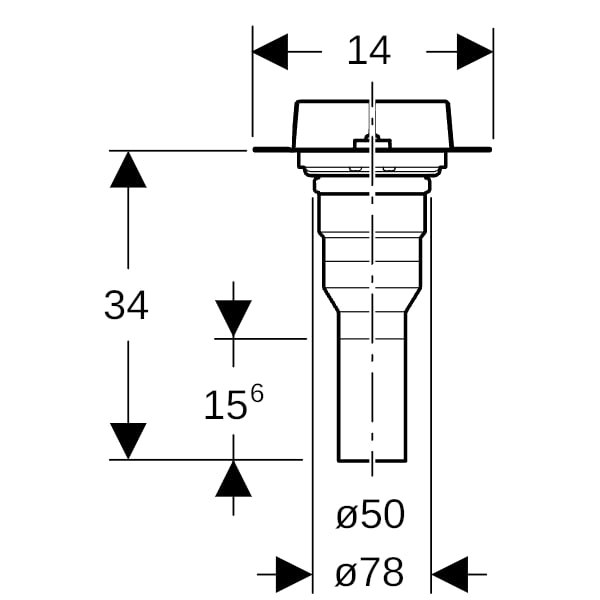 Geberit Rohbauset, zu Duschrinne CleanLine, stockwerksdurchdringende Installation
