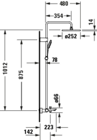 Duravit Shower Systems Duschsystem Brausetherm.,Thermostatkart.,Chrom Hgl