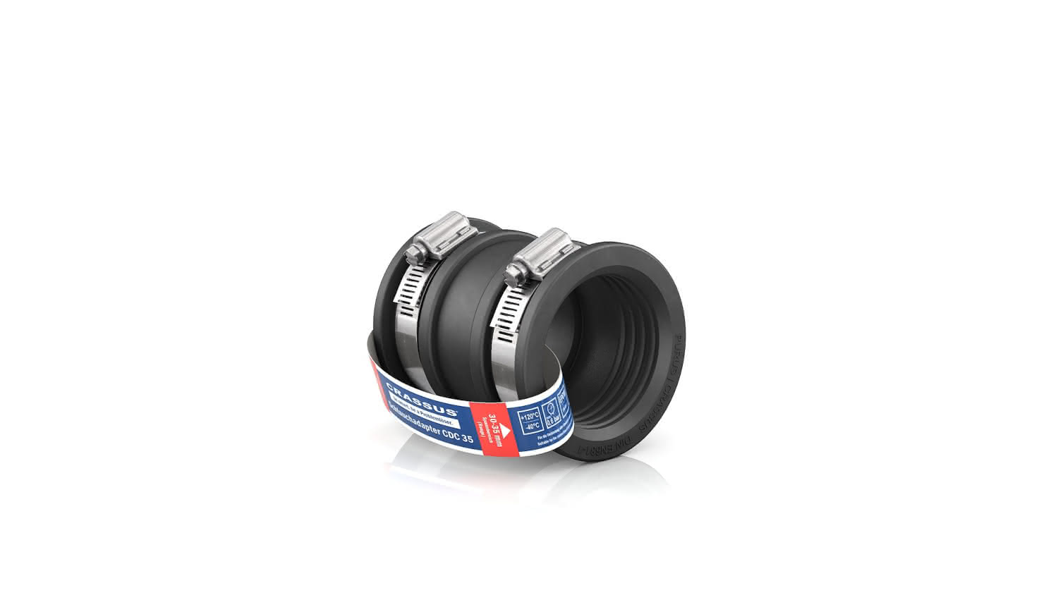 CR Schlauchadapter Typ 1 CDC 035 (30-35mm), bis 0,6 bar, EPDM / V2A