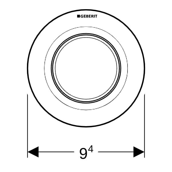 Geberit Typ 01 Fernbetätigung, rund, pmeum. 1-M-Sp., UP-Drücker, chrom glänzend