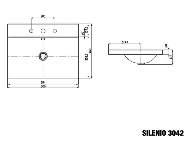 KA WB SILENIO Mod.3042,600x460mm,alpwe, PEFF,AD,m. 3HL,oÜL