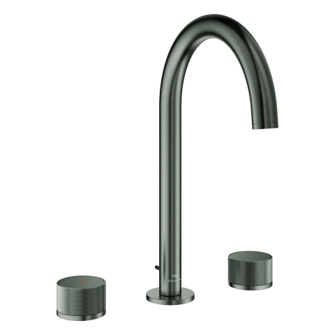 GROHE 3-L-WT-Batterie Atrio Private C. 20595 Knopfbetätigung hard graphite geb.