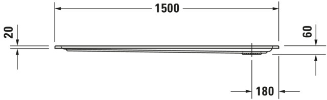 DU Starck Slimline Duschwanne, Rechteckig, 1500x750x60 mm, Weiß, Sanitä