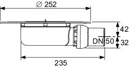 TECEdrainpoint S Ablauf DN 50 superflach ohne Zulauf, mit Seal System Univ.fl.