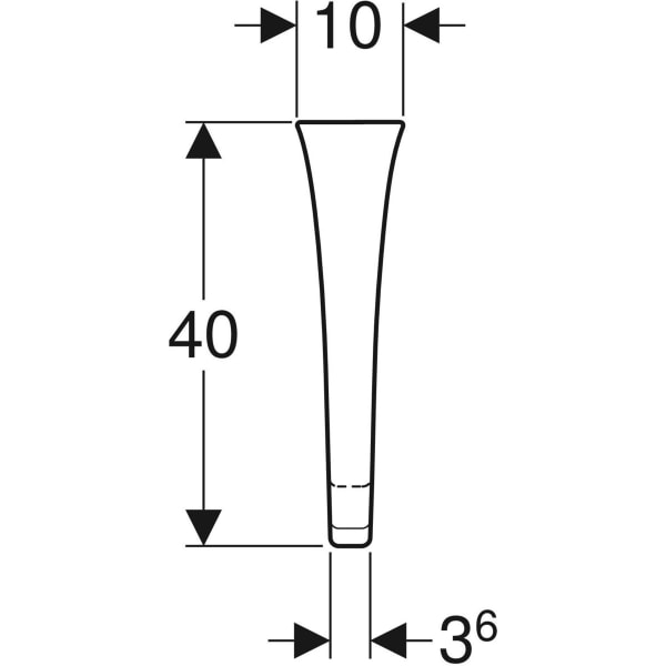 Geberit Urinaltrennwand Keramik 10x70x40cm, weiß