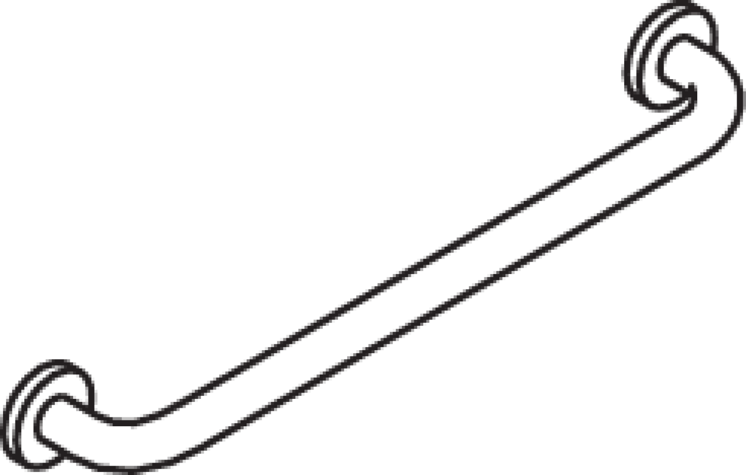 HEWI Haltegriff Ser 805 Edelstahl, d:33mm, AM:500mm, BM211.2