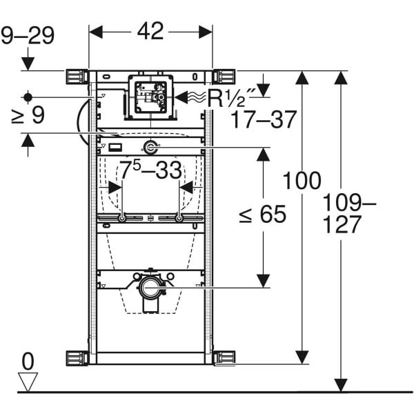 Geberit Kombifix Element für Urinal 109-127cm Universal