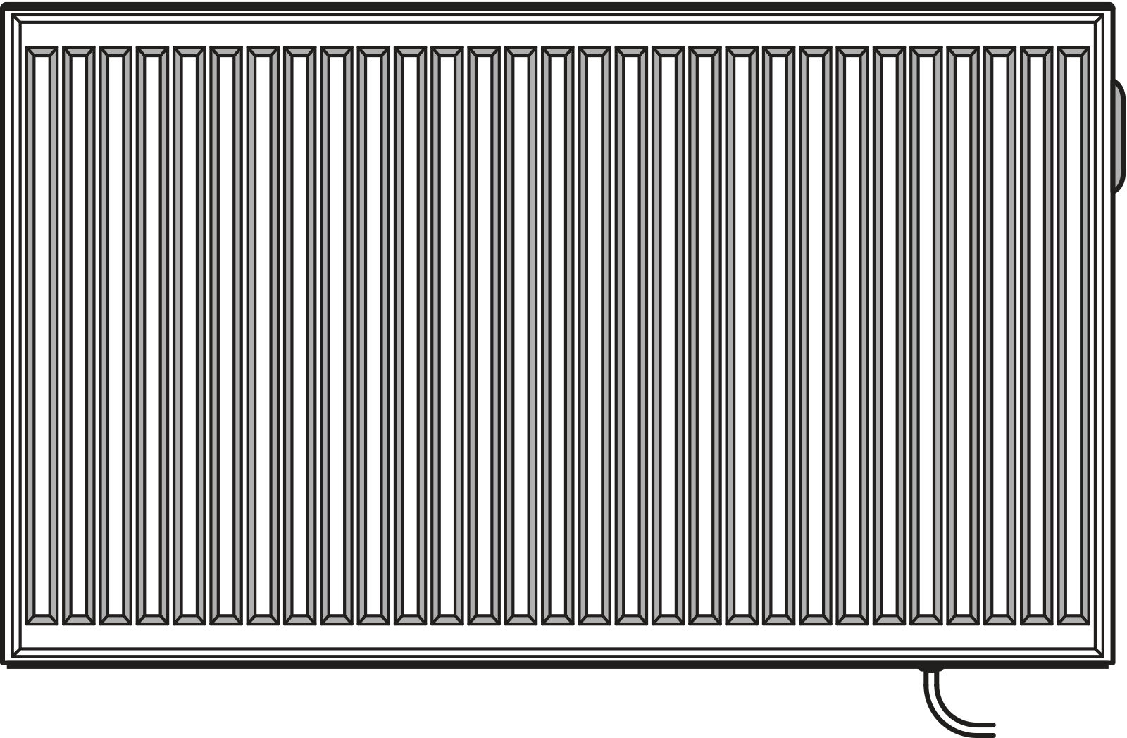 Kermi E-Panel Profil T21 600x73x600 max.P 750, RAL9016, SK2, li, m.Stecker
