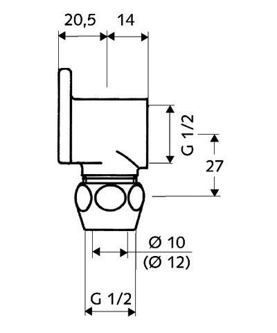 SCHELL Wandscheibe Quetschverschraubung, 1/2"x10, chrom