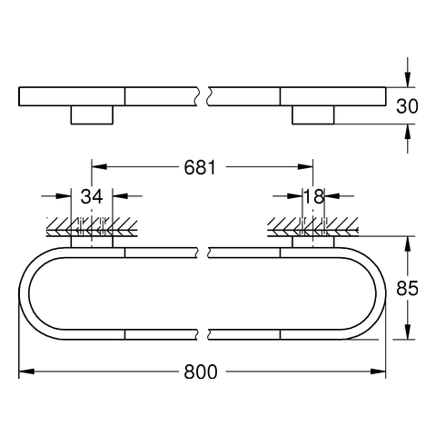 GROHE Badetuchhalter Selection 41058 800mm cool sunrise