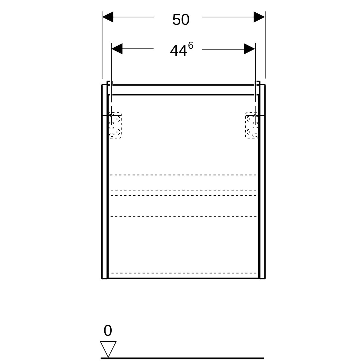Geberit Renova Compact US für WT, mit 1 Tür 50x60,5x33,7cm, Nussbaum hickory