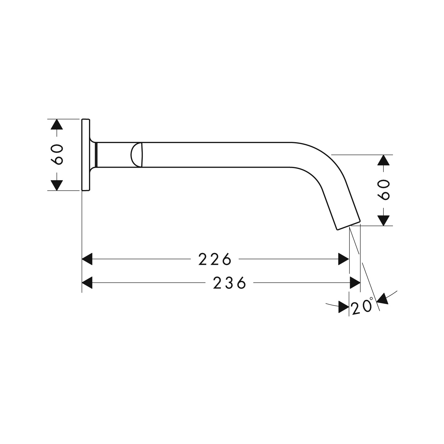 Hansgrohe 3-Loch Waschtischarm.Axor Citterio M Wand Fertigset lang BBR m.Hebelgriffen