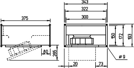 Helios KRW 180/2/30/15 Kanalventilator schwenkout 1-PH