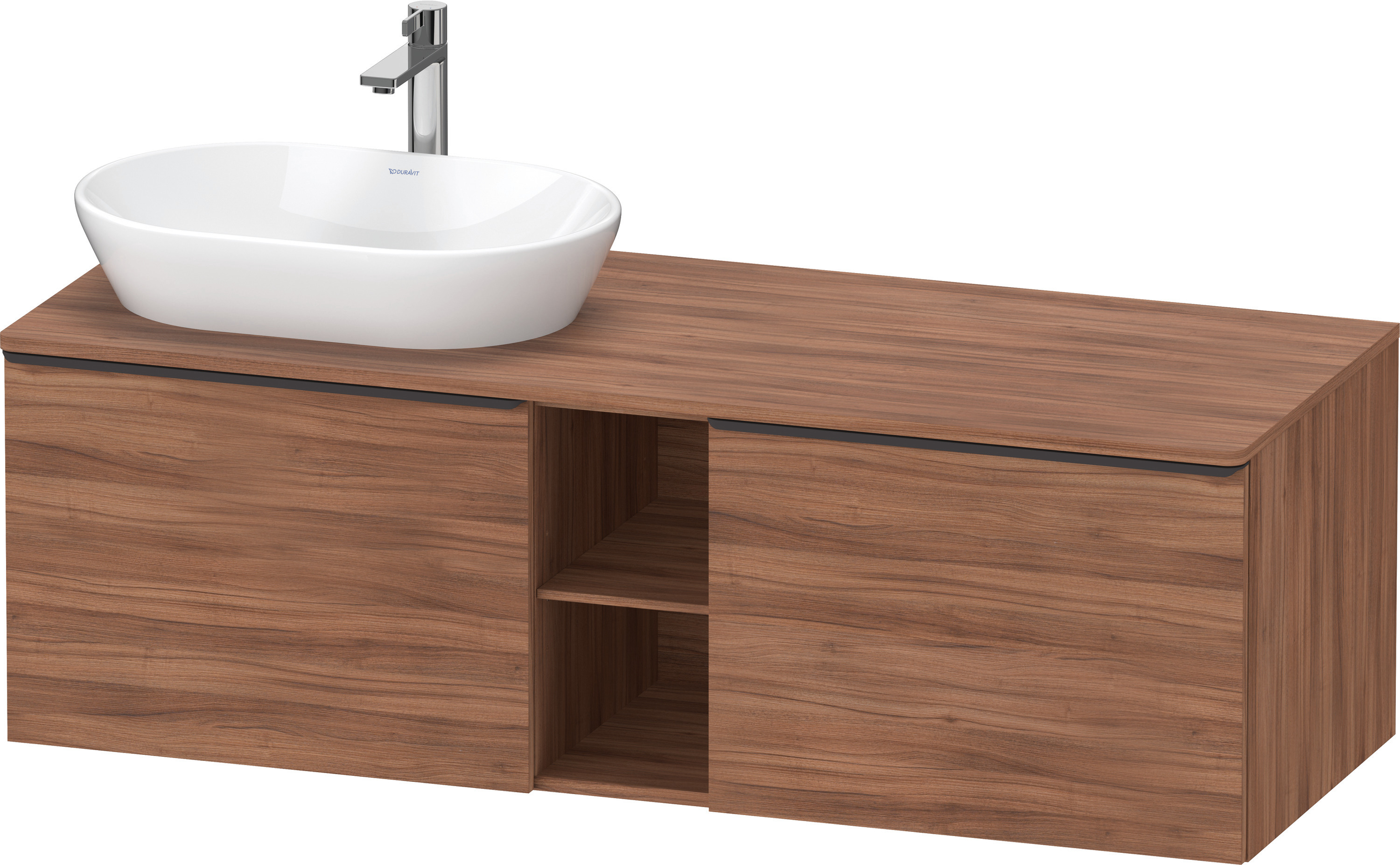 Duravit D-Neo,Kons-WTU,L,Az:2,Fä:2,Gr:D.Schw 1400x550x459mm,Wdh,Nussbaum Matt,Dekor