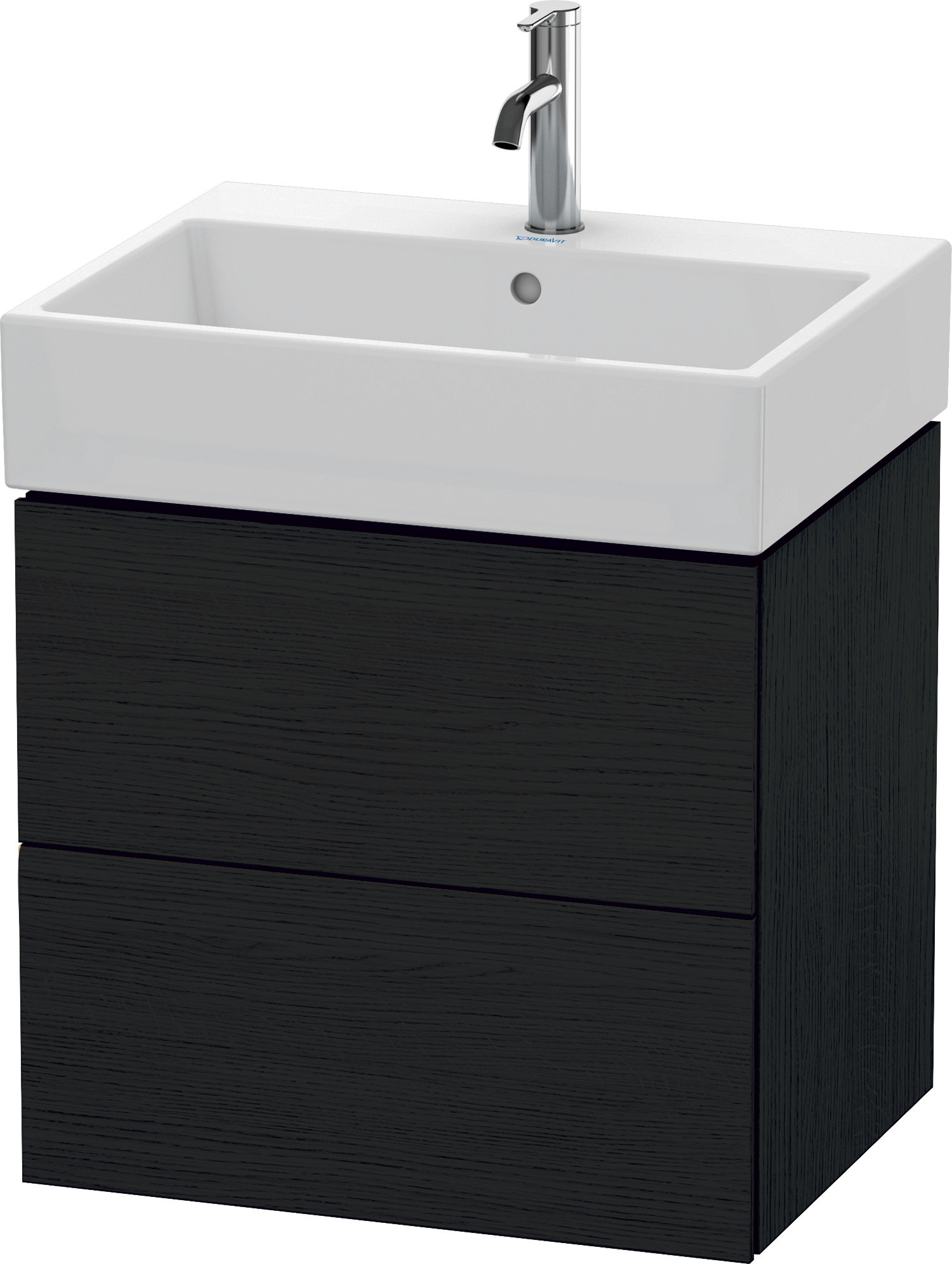 Duravit WTU L-Cube 544x584x459mm 2 Schubkästen, Eiche Schwarz