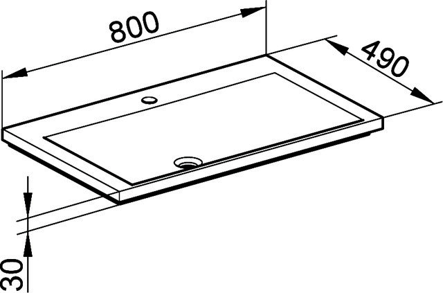 KEUCO Mineralguss-WT Royal Reflex 34061, für 1 Loch Armaturen, weiß