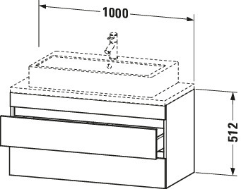 Duravit WTU DuraStyle f.Konsole 512x1000x478 2 Schubk.,betongrau matt/betongrau matt