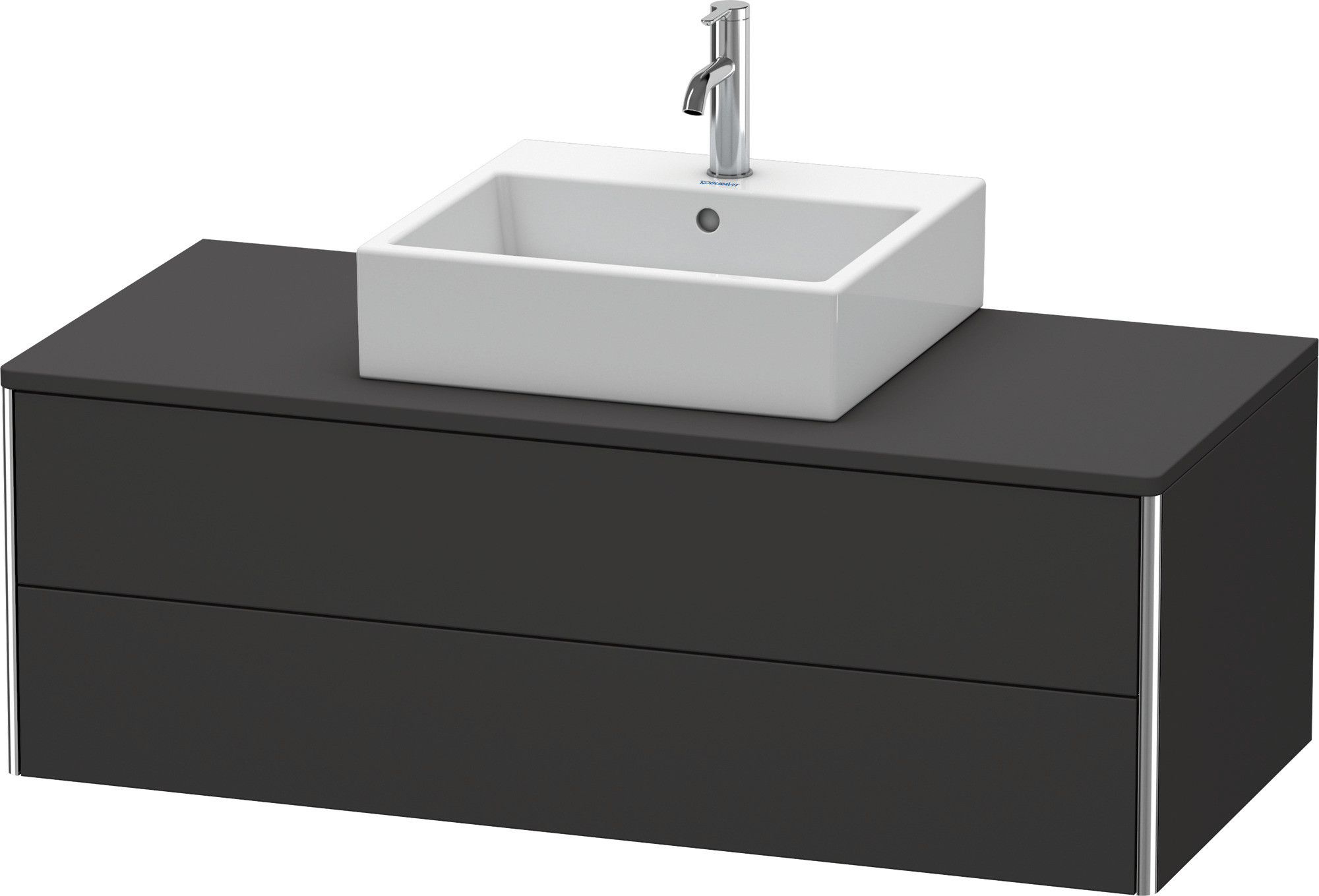 Duravit WT-Unterbau XSquare, 2 SK, wandh. 400x1200x548mm, Graphit Supermatt,