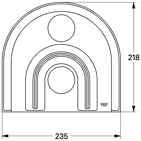 GROHE Rosette 47463 für Chiara THM-Fertigmontageset chrom/mattchrom