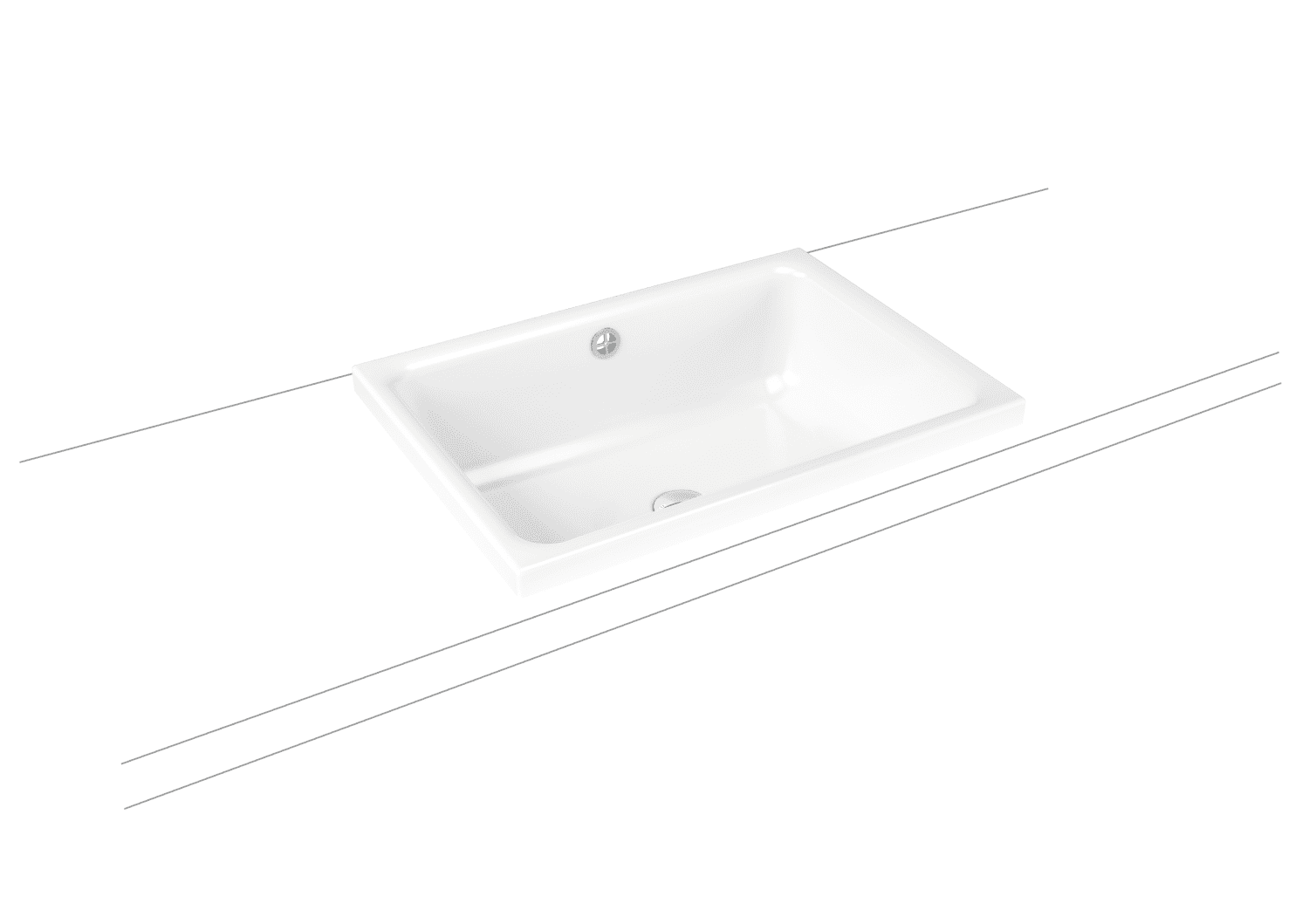 KA WB CAYONO S Aufsatzwaschtisch Mod. 3189,580x415mm,alpinweiß,AD,mÜL,chr