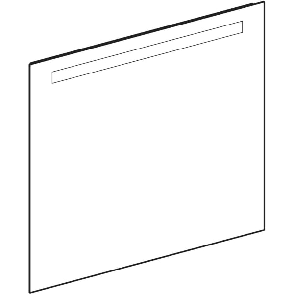 Geberit Option Basic Lichtspiegel, eckig Beleuchtung oben, 80x70x3cm, alu. elox