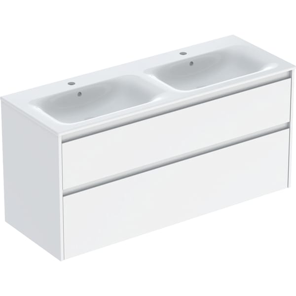Geberit Renova Plan Set DMWT m. US, 2 Schubl. 130x62,1x48cm, weiß/l. seidenglanz