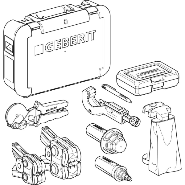 Geberit FlowFit Koffer bestückt mit Werkzeugen, d16-75, Komp. 2