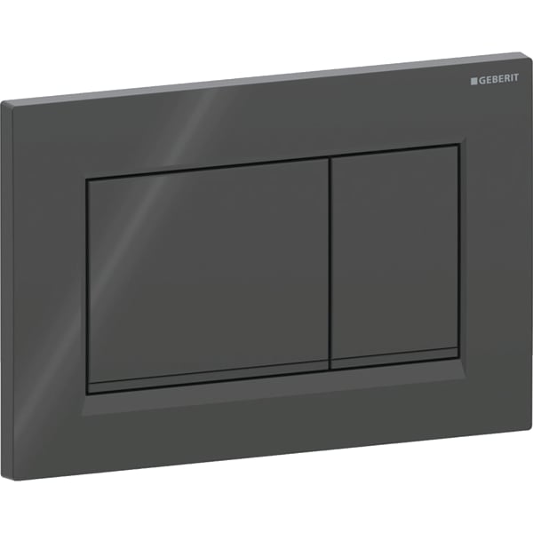 Geberit Sigma20 BetPl., eckig, 2-Mengen-Sp. schwarz glänzend / schwarz matt