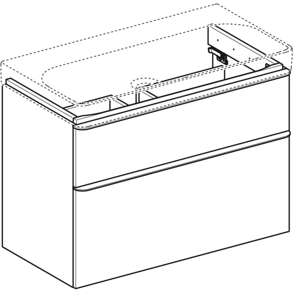 Geberit Smyle US für WT, eckig, m. 2 Schubl. 88,4x61,7x47cm, lava