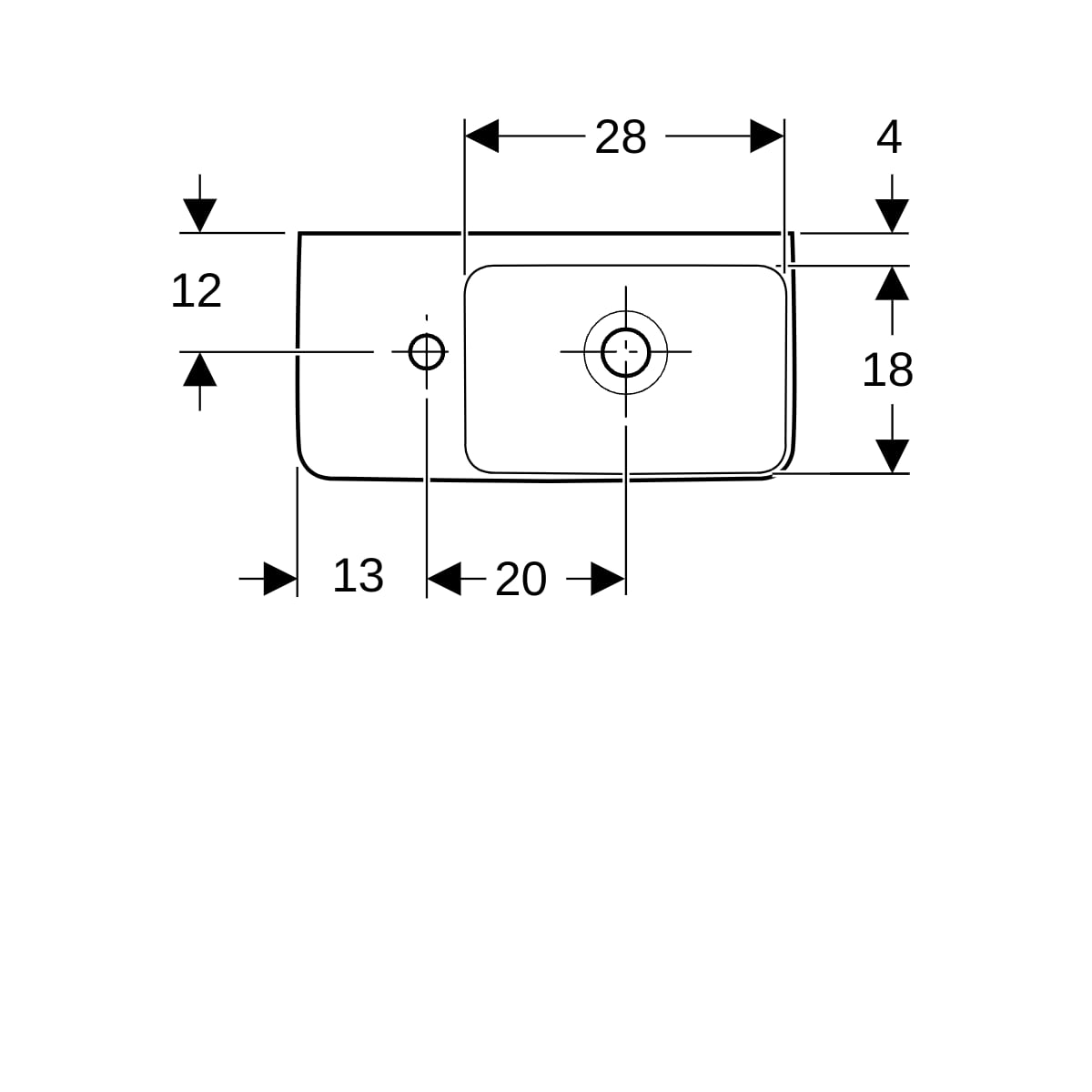 Geberit Renova Compact HWB, verk. Ausladung 50x25cm, Hl. li, m. Ül., weiß, KeraTect