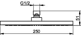 KEUCO Kopfbrause 59886 rd. 250mm Nickel geb.