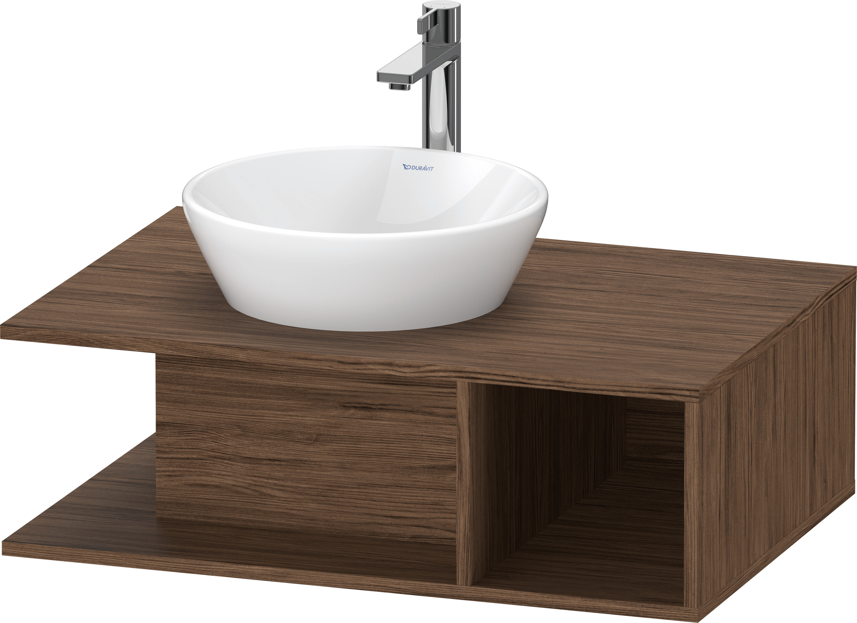 Duravit D-Neo WTU wandh.,1 offenes Fach r., 260x800x550mm, Nussbaum Dunkel